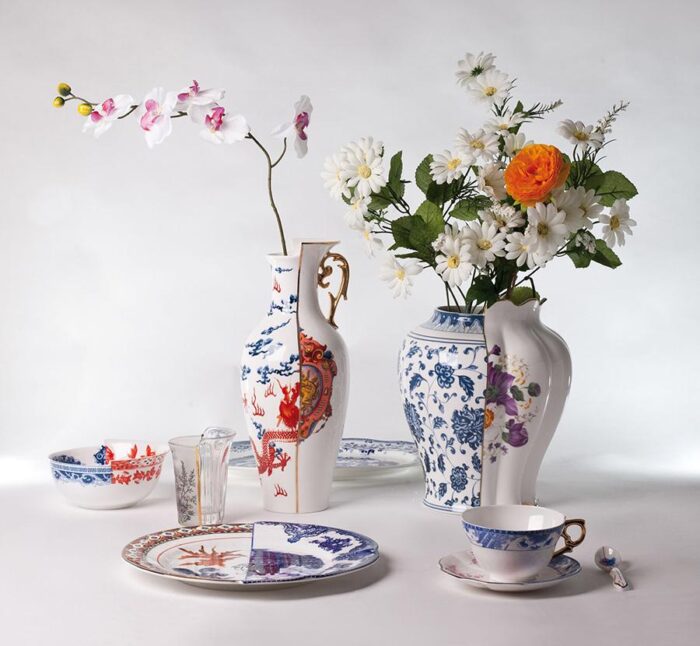 Seletti HYBRID ADELMA vaso in porcellana ø14cm h.32,5cm - multicolore