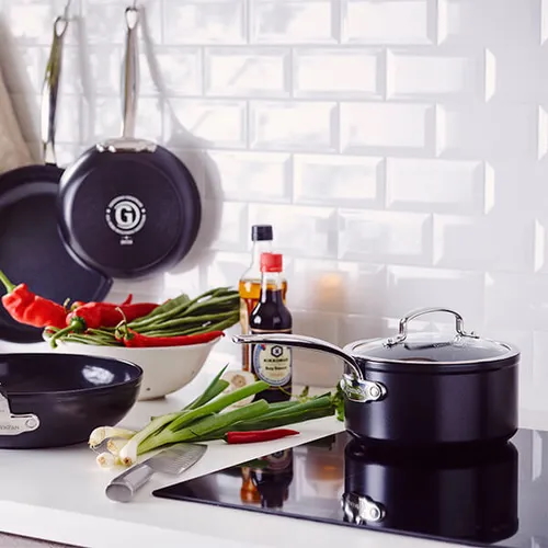 Greenpan BARCELONA PRO Casseruola 18cm con coperchio in vetro - black