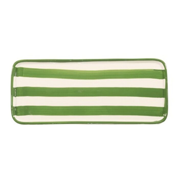 Zafferano Tableware Lido Righe Piatto Rettangolare Verde