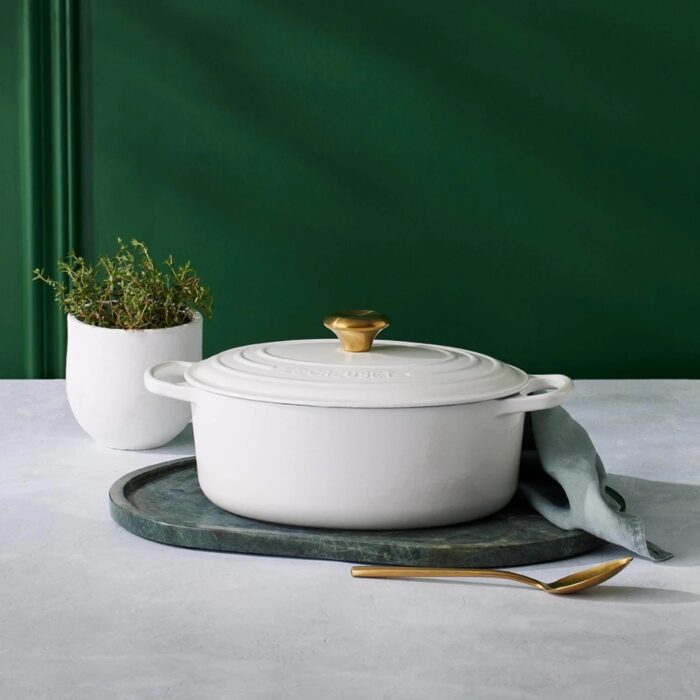 Le Creuset Cocotte Ovale EVO - bianco pom oro