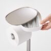 Joseph Joseph EASYSTORE BUTLER PLUS Portarotolo con supporto e scopino - acciaio satinato/bianco