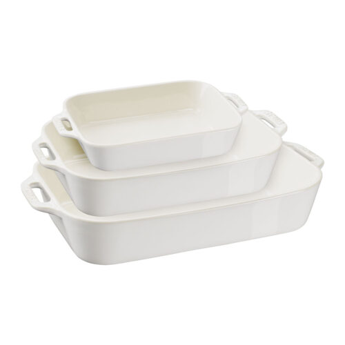 Staub Set 3 pirofile in ceramica - bianco avorio bianco avorio