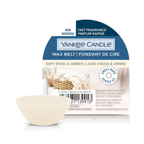Yankee Candle SOFT WOLL & AMBER Cera da sciogliere - bianca
