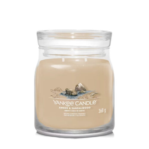 Yankee Candle AMBER & SANDALWOOD Signature medium jar - marrone