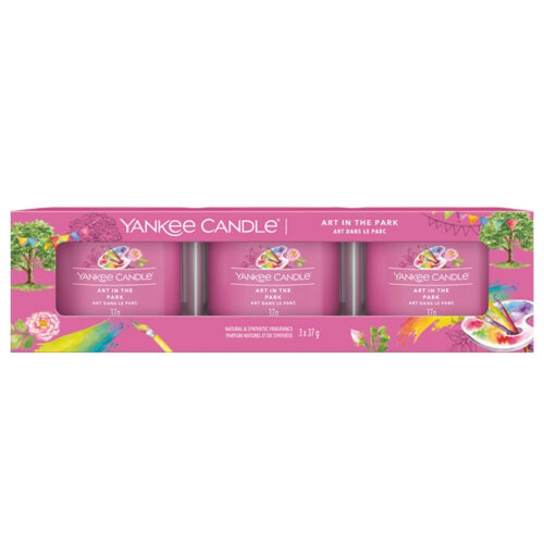 Yankee Candle ART IN THE PARK Set 3 candele votive - rosa