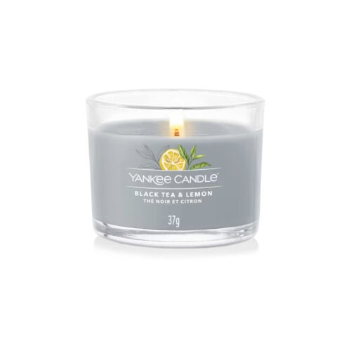Yankee Candle BLACK TEA & LEMON Candela votiva - grigio