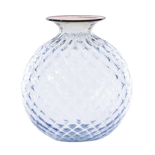 Venini BALLOTON Vaso monofiore - iceberg filo rosso