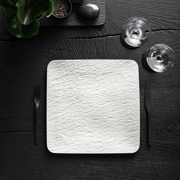 manufacture-rock-bianco-03.jpg Villeroy & Boch MANUFACTURE ROCK Piatto quadrato gourmet 32,5x32,5cm - bianco