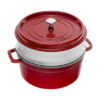 Staub Cocotte in ghisa vetrificata con cestello vapore 26cm - rosso
