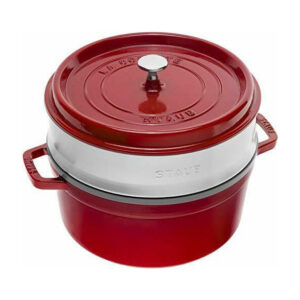 staub-cocotte-vaporiera-rosso.jpg Staub Cocotte tonda in ghisa vetrificata - nero