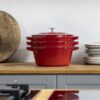 Staub Set 3 pentole in ghisa vetrificata 24cm - rosso