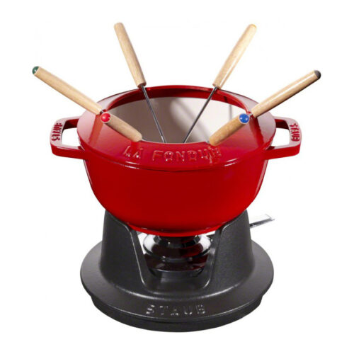 staub-set-fonduta-rotonda-rossa-18cm.jpg Staub Set fonduta in ghisa vetrificata 18cm 10pz - rosso