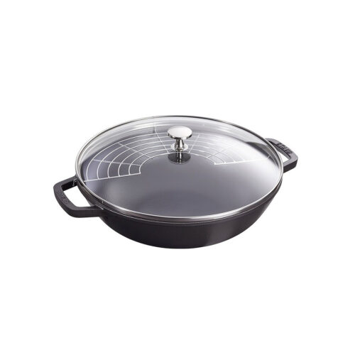 staub-wok-nero-30-cm.jpg Staub Wok con griglia 30cm - nero