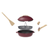 Cookut LA FAVOLOSA Padella con coperchio e accessori - rubis rosso