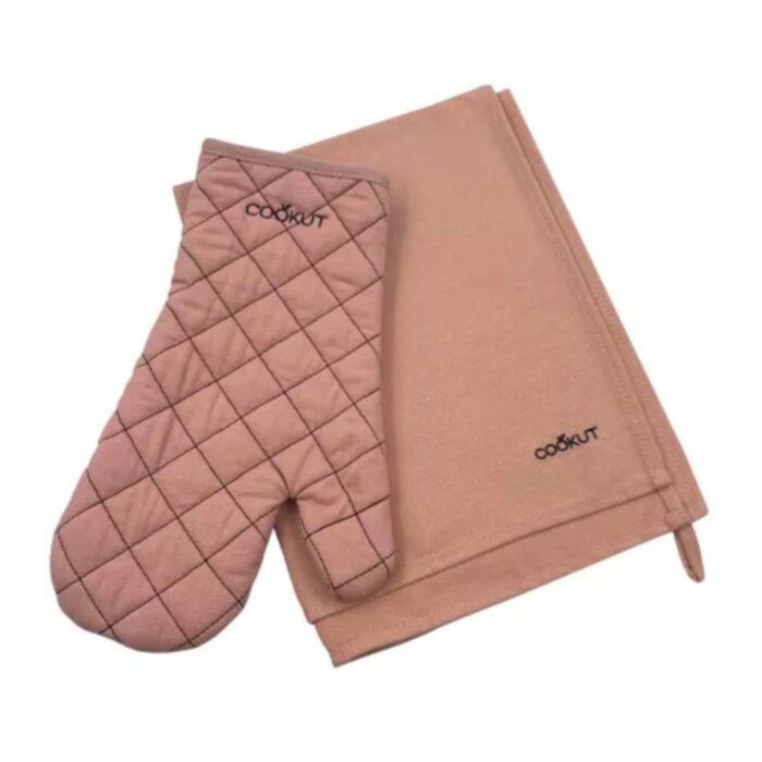 Cookut Set guanto e canovaccio - rosa cipria
