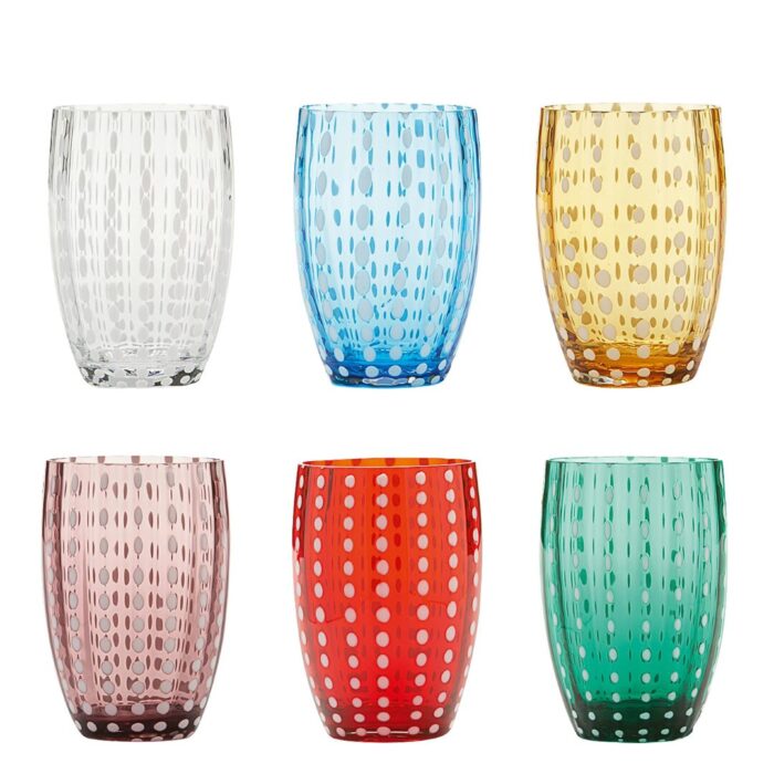 Zafferano Tableware Perle Tumbler Colori Assortiti 6 Pz - Set 1