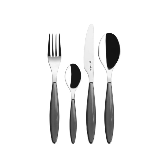 Guzzini FEELING Set posate per 6 persone, 24 pezzi - grey