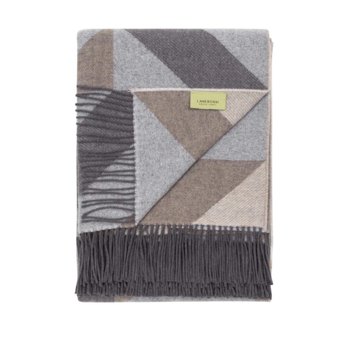 Lanerossi ASTICO Plaid lana/cotone 130x180cm - nocciola nocciola