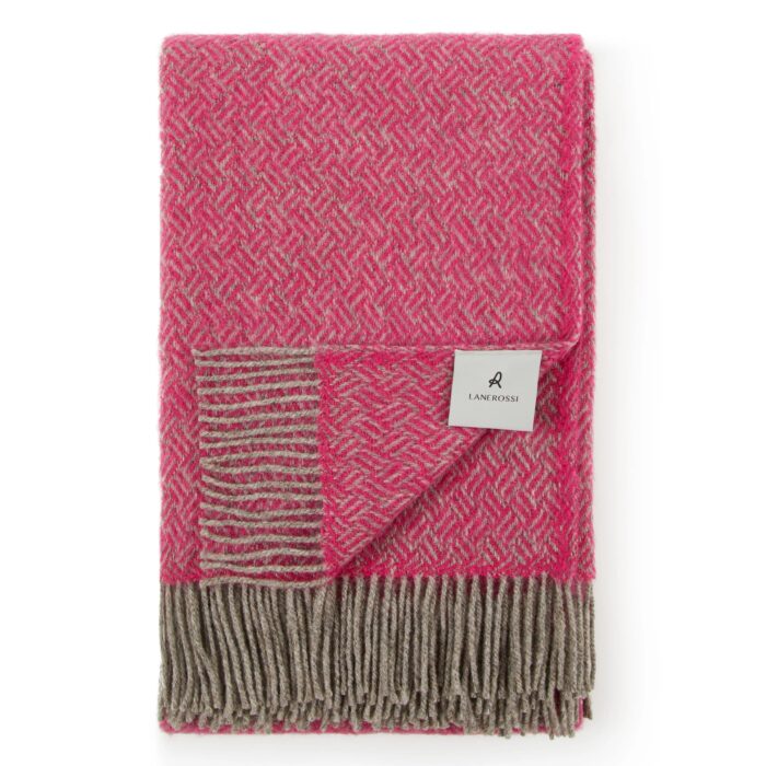 Lanerossi MATA MATA Plaid in pura lana 130x220 - fuxia fuxia