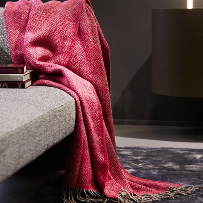 Lanerossi MATA MATA Plaid in pura lana 130x220 - fuxia fuxia