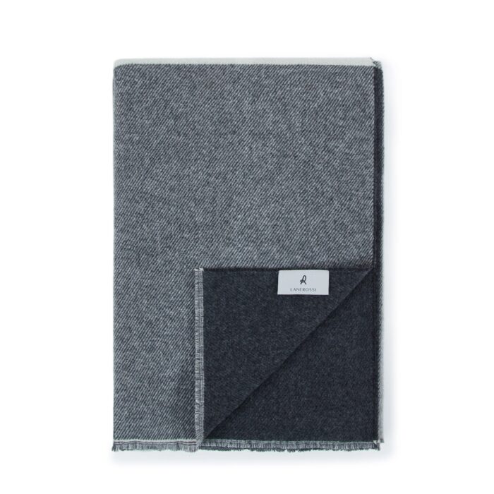 Lanerossi ASCOT Plaid in pura lana e cashmere 130x190 - grigio grigio