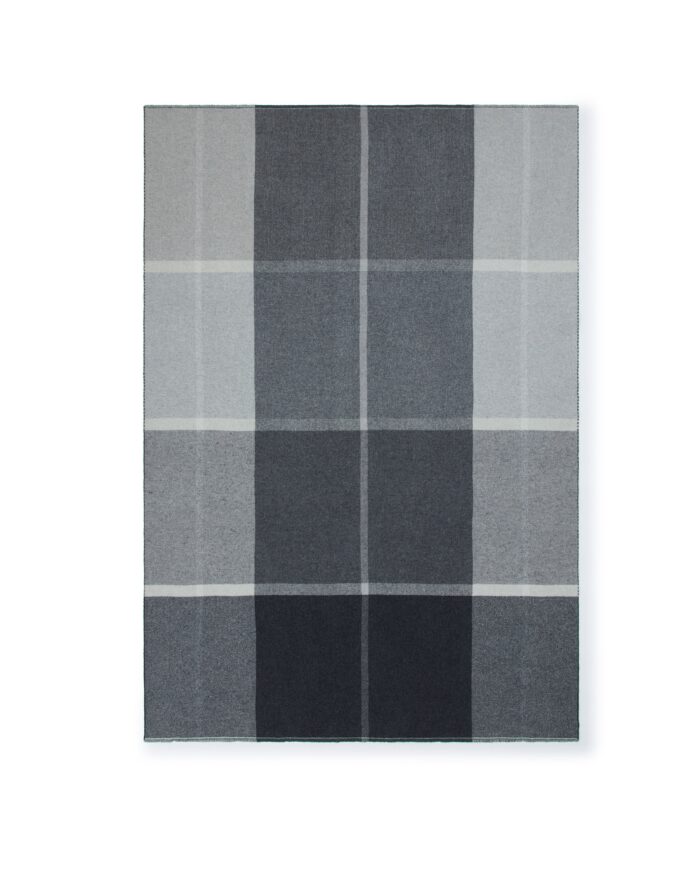 Lanerossi ASCOT Plaid in pura lana e cashmere 130x190 - grigio grigio