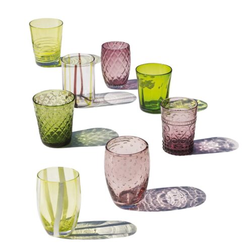 Zafferano Tableware MELTING POT  Bicchiere tumbler 6 pezzi assortiti - verde/ametista