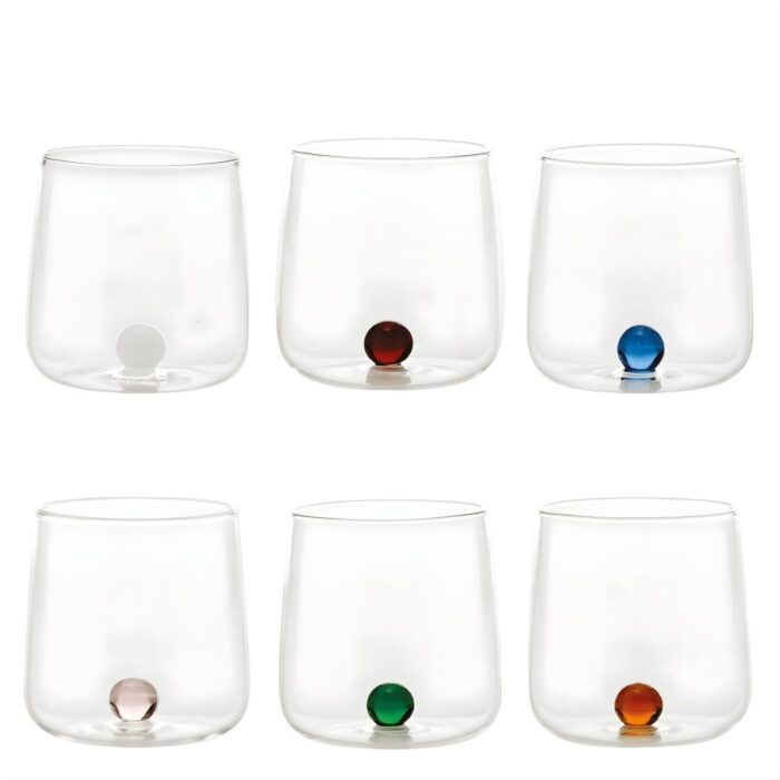 Zafferano Tableware BILIA Bicchiere tumbler trasparente set 6 colori assortiti di bilia
