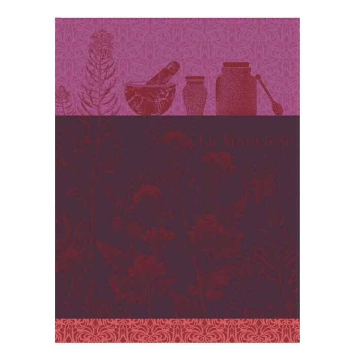 Le Jacquard Français MOUTARDE EN FLEURS VIOLETTE strofinaccio 80x60 - violette