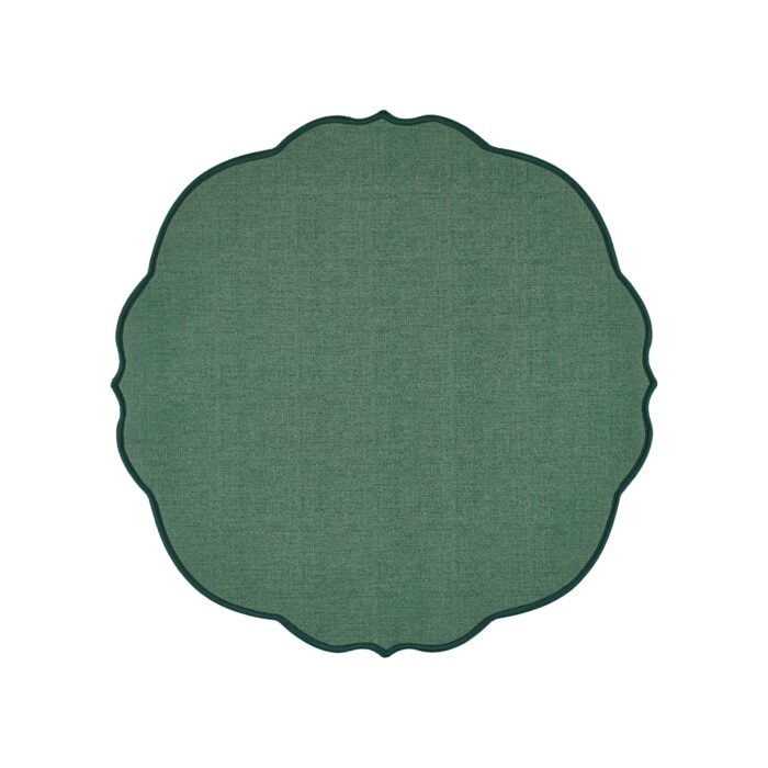 Guzzini FLOWERS tovaglietta tonda double face - verde bosco