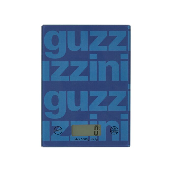 Guzzini Bilancia da cucina digitale rettangolare vetro LABEL - blu aria