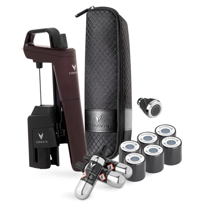 coravin.jpg Coravin Sistema mescita "Coravin - Timeless Six+" 13 pezzi HERMITAGE RED limited edition - nero borgogna