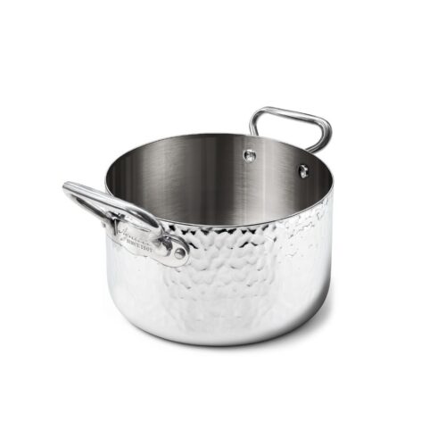 Agnelli 1907 3PLY MARTELLATO Casseruola alta 2 manici 20cm h14cm