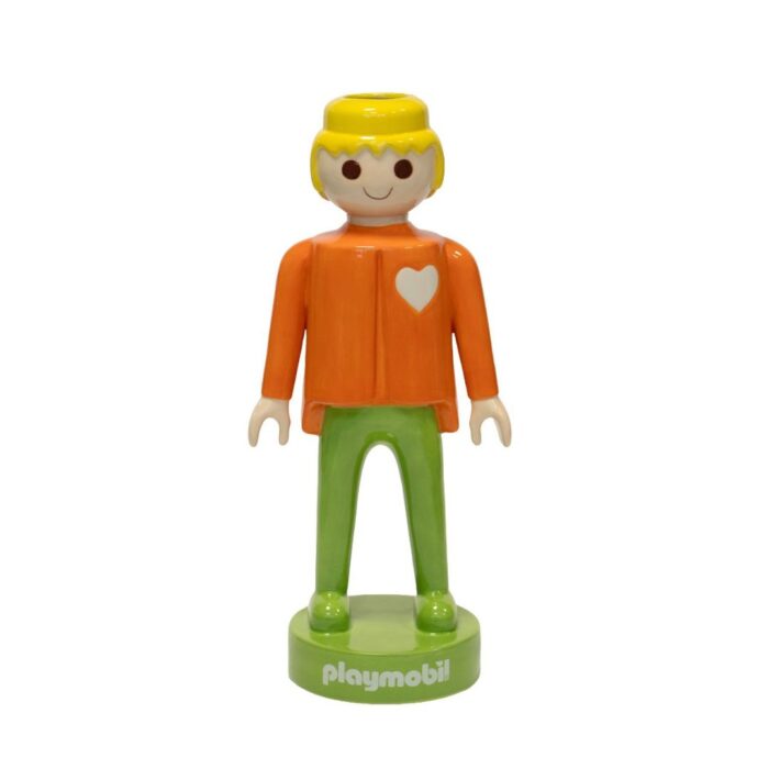 Blogo PLAYMOBIL MEN ORANGE 35cm statua/vaso fiori in ceramica