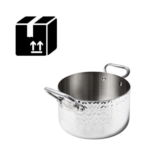 Agnelli 1907 3PLY MARTELLATO Kit 6 pezzi (3 cottura + 3 coperchi acciaio)