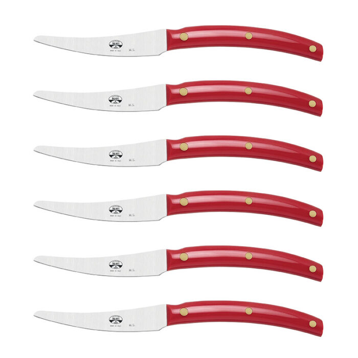 Berti Coltellerie Convivio nuovo rosso set 6 coltelli tavola rosso