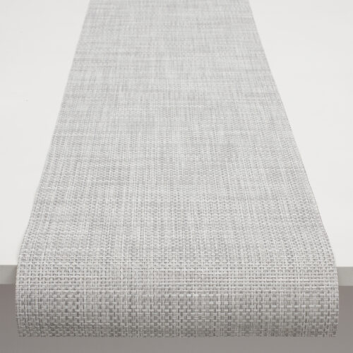 chilewich-1-16.jpg Chilewich Runner 36x183cm Basketweave - White - Silver