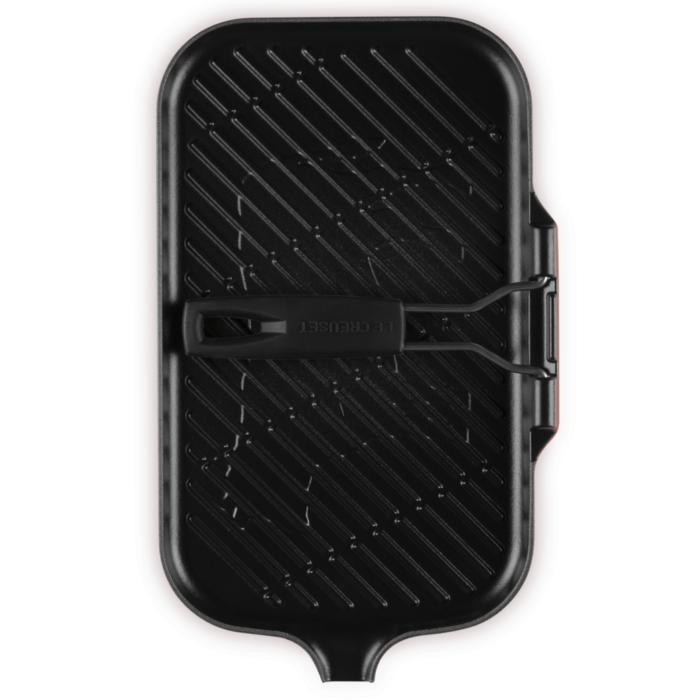 Le Creuset Bistecchiera rettangolare 36x20cm manico pieghevole - ciliegia