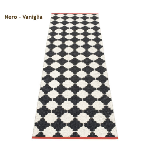 Pappelina MARRE Tappeto Black/ V, Coral stripe - black