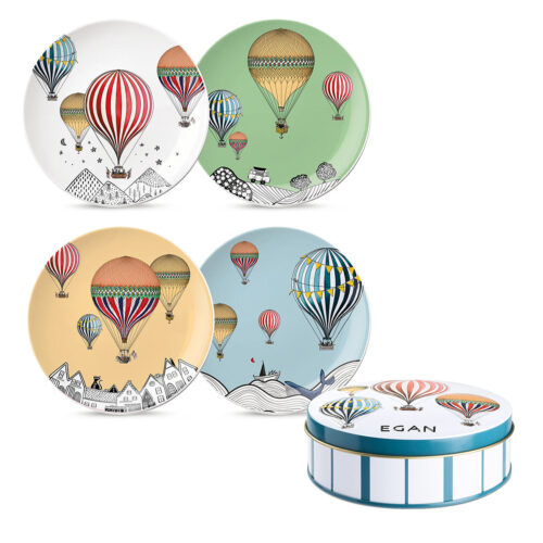 Egan GIRAMONDO Set 4 piattini dessert 19cm in scatola latta