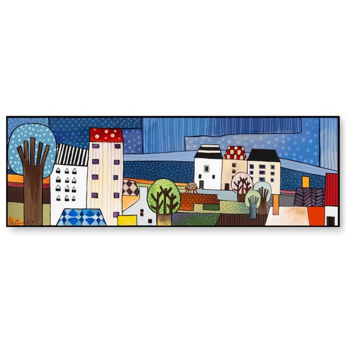 Egan I MULTIPLI D'ARTE Quadro "Paese mio" 50x150cm