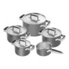 Zwilling PURE Set pentole 5 pezzi + 4 coperchi - grigio