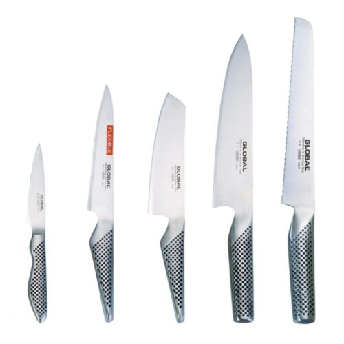 Global G-2951138R Set 5 coltelli G-2, G-9R, GS-5, GS-11, GS-38