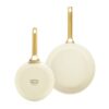 Greenpan PADOVA Set 2 padelle 20+26cm - cream white