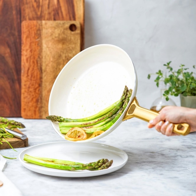 Greenpan PADOVA Set 2 padelle 20+26cm - cream white