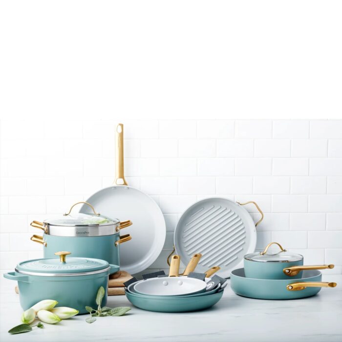Greenpan PADOVA Set 2 padelle 26+30cm - smokey sky blue