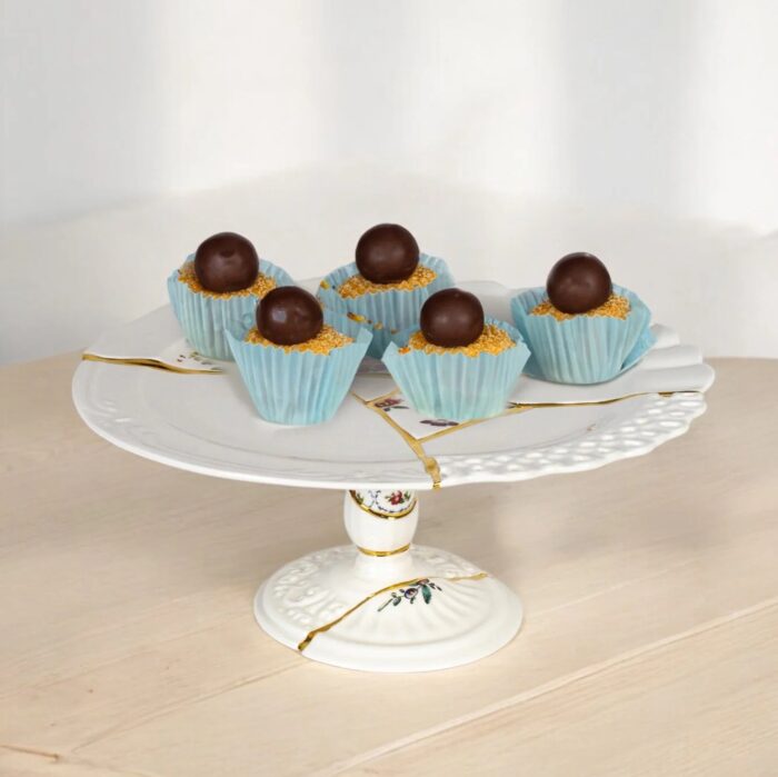 Seletti KINTSUGI Alzata in porcellana ø36cm - bianco/multicolore