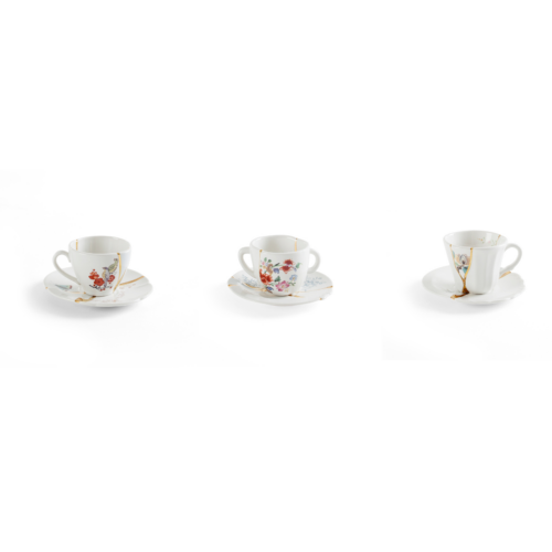 seletti-kintsugi-kit-6-tazzine-caffe-con-piattino-bianco-multicolore-1.png Seletti KINTSUGI Kit 6 tazzine caffè con piattino - bianco/multicolore