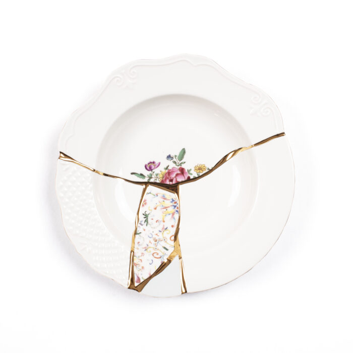 Seletti KINTSUGI Piatto fondo 22cm nr.3 - bianco/multicolore