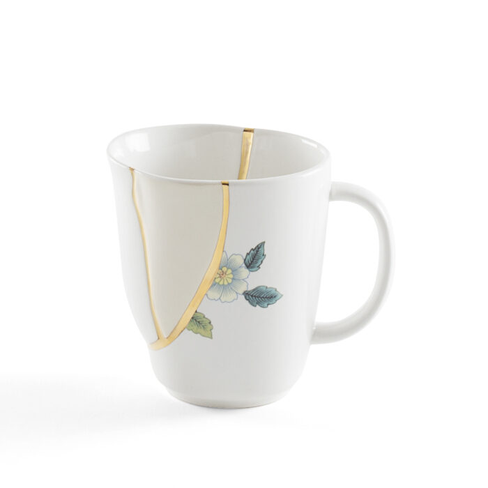 Seletti KINTSUGI Tazza mug in porcellana ø8,5cm nr.1 - bianco/multicolore